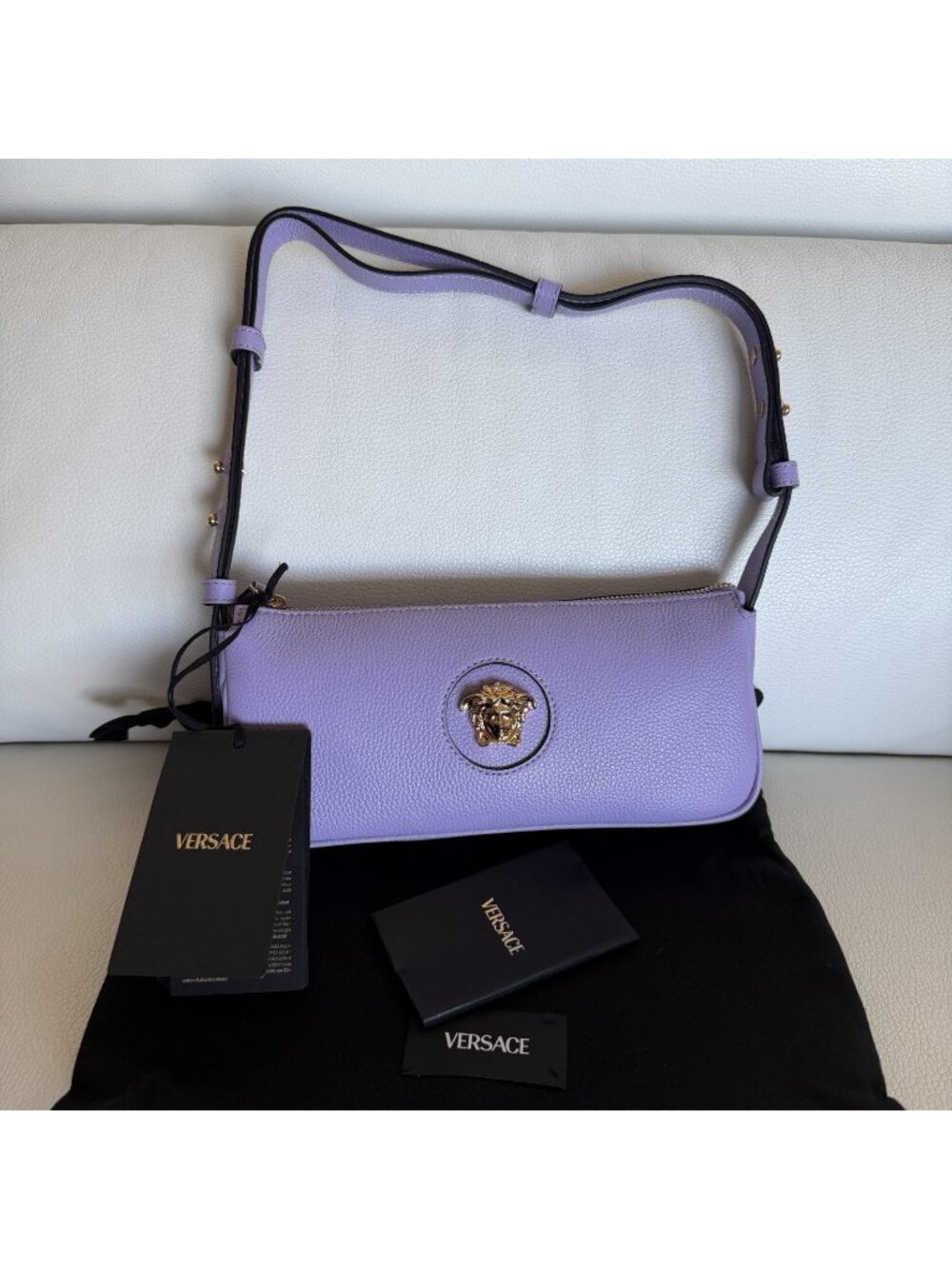 NWT VERSACE Purple Leather Bag Medusa 100% Authentic